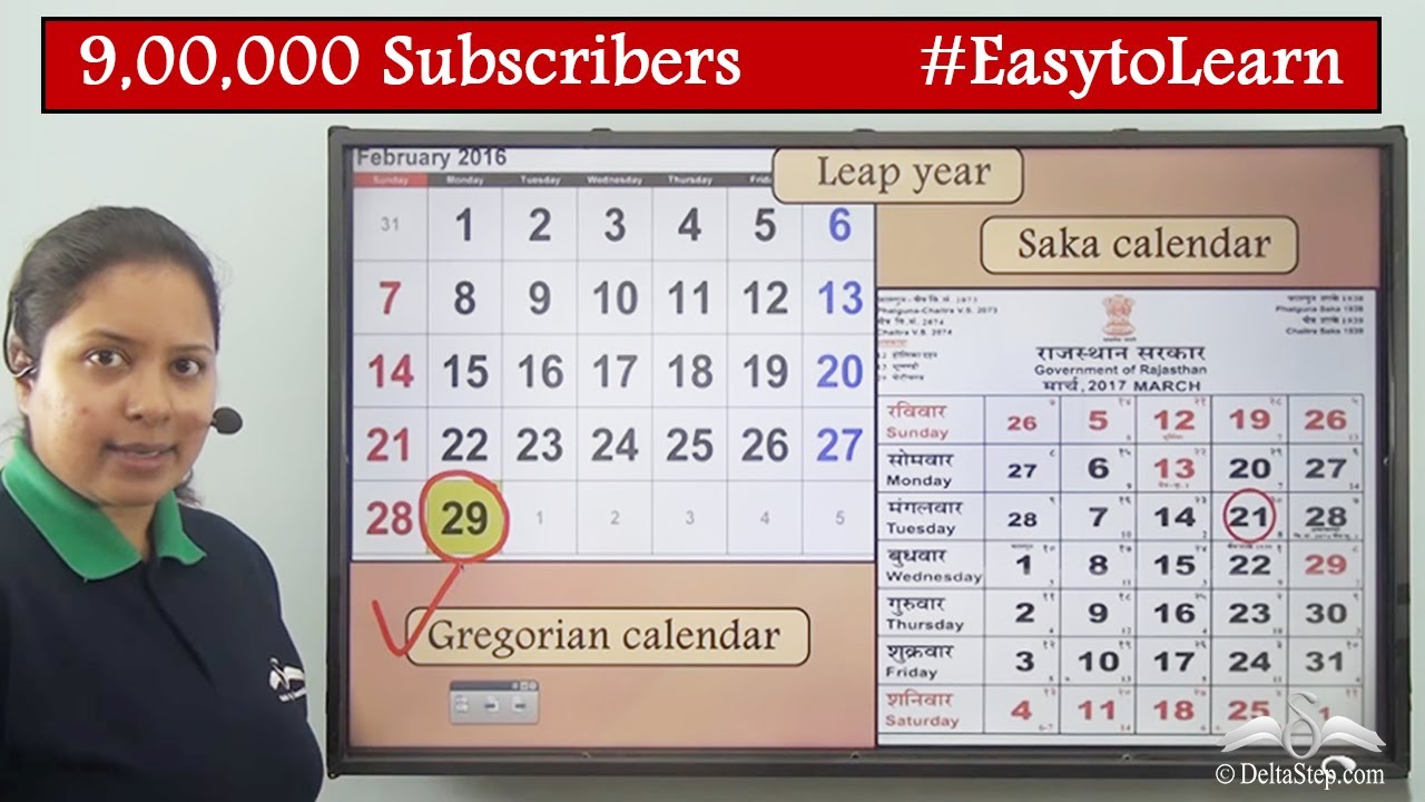Gregorian and Saka Calendar Difference Almanac Class 4 CBSE