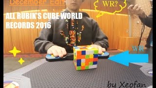 All Rubik's Cube Worlds Records 2016 December Edit - Singles and Averages