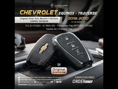 2018-2020 Original Chevrolet Equinox Traverse Smart Key 4 Button 433MHz HITAG2 Chip HYQ4EA 13529648