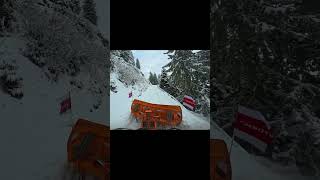 Snow Removal In The Mountainswinter Service With Unimog U400 In February