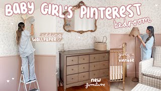 building baby a DREAM COTTAGE CORE NURSERY 🌸 wallpaper + furniture reveal