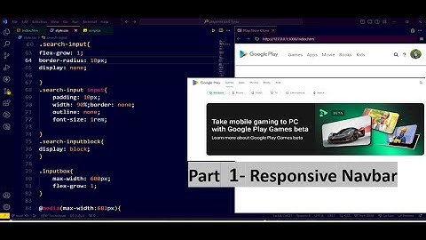 Build a Fully Responsive Google Play Store Navbar | HTML, CSS & JavaScript | Part 1#PlayStoreClone