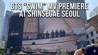 BTS Takes Over Seoul! 💜 Watching the "Swim"🌊 MV Premiere at Shinsegae Seoul 😭 #btscomeback #btsswim 