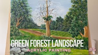 Green Forest Landscape | Acrylic Painting Tutorial | ASO ART