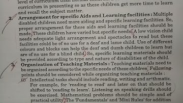 educational provision for MULTIPLE DISABILITIES CHILDREN//CREATING an INCLUSIVE SCHOOL //B.ED 2 year