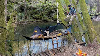 3 Days Solo Survival Cdaning Catch And Cook Fishing Bushcraft Skills Hammock Shelter