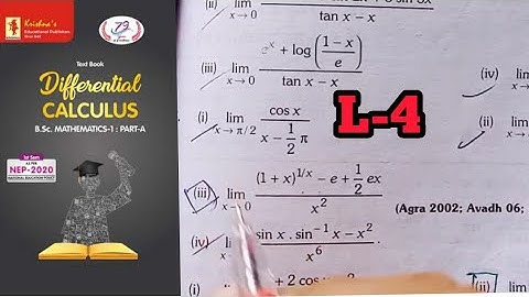 Indeterminate form  L-4  BSc mathematics |Krishna Prakashan| Solution/ #indeterminate_forms #maths