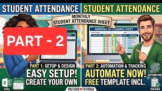 Student Attendance Tracker in Excel | Monthly School Attendance Sheet | How to Make Attendance Sheet Update