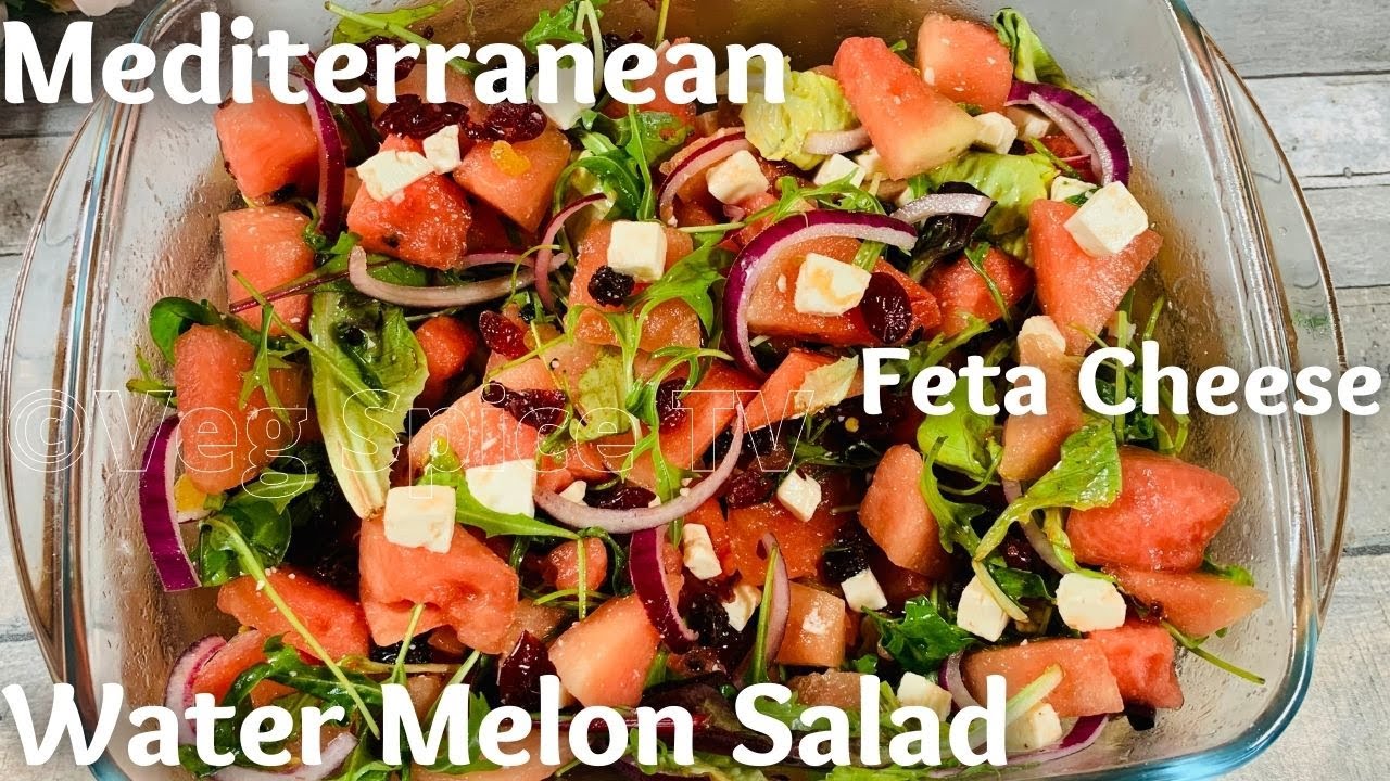 Mediterranean Watermelon Feta Cheese Weight loss Salad recipe Healthy, Easy Water Melon Salad