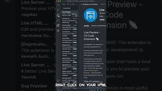 Best vs code Extension to Preview HTML! #shorts