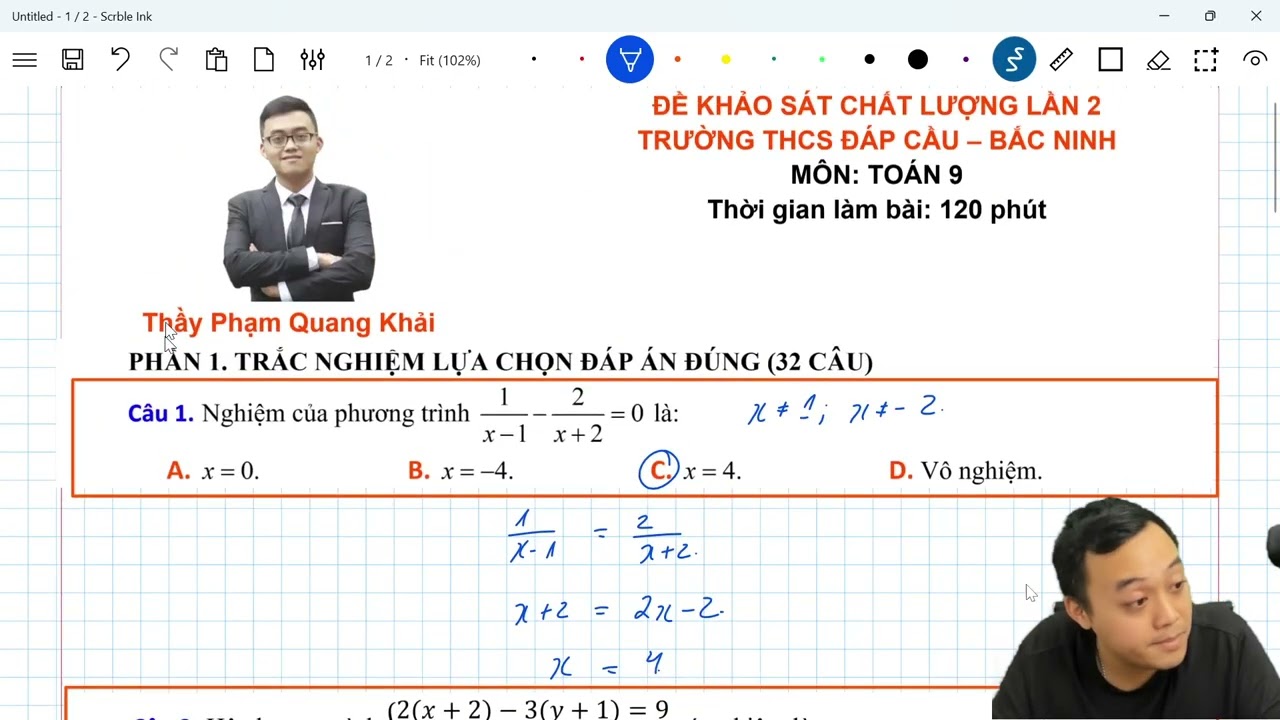 X22 - Đề KSCL lần 2 - trường THCS Đáp Cầu - Bắc Ninh