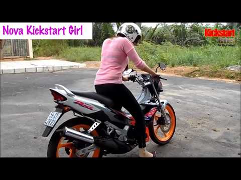 Is this girl a motorcycle biker?| Nova Kickstart Girl #kickstartbabes #motorcycle #kickstart #rev