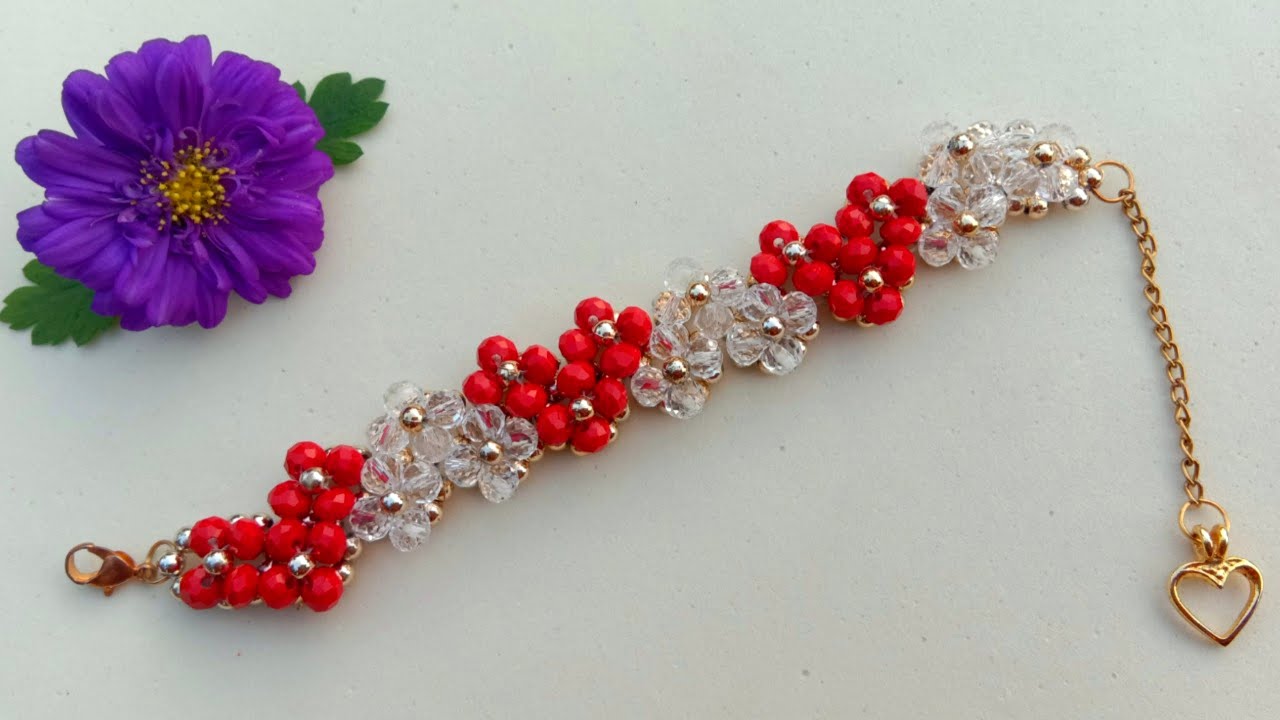 💖Heart bracelet/Lovely hearts bracelet/How to make beaded bracelet/Handmade  jewelry/Diy Beading 