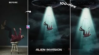 Alien Invasion Photo Editing Tutorial in Picsart || UFO Concept Photo Editing || Picsart UFO Editing screenshot 4