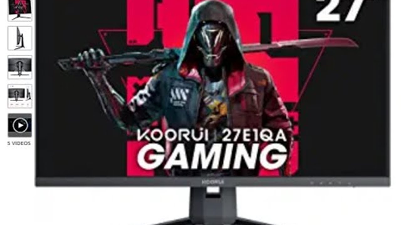 KOORUI QHD Curved 27 Inch Monitor, Fast VA Computer Gaming Monitor(2560 *  1440P, R1800, 144Hz, 1ms, DCI-P3 85%, DP+HDMI, Game Mode, Eye Protection