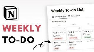 How to Build a Weekly To-Do List in Notion? | Beginner Tutorial   Free Template