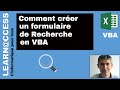 VBA - Comment créer un Formulaire de Recherche ?