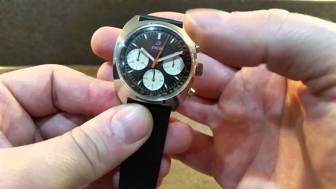 c1973 Enicar Chronograph with Valjoux 72 movement - YouTube