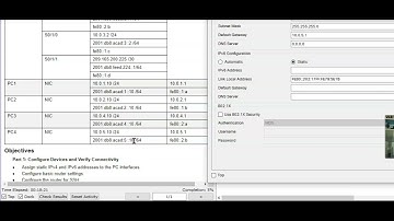 Packet Tracer PC static IPv6 address