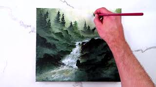 Fallen Waterfall Tree | Acrylic landscape painting demo