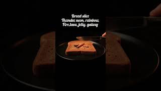 bread slice different of jam thun,rainbow, Fire lava,galaxyasmr #bread #oddlysatisfying #shorts