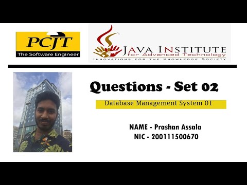 Question Set 02 | Database Management System | Java Institute