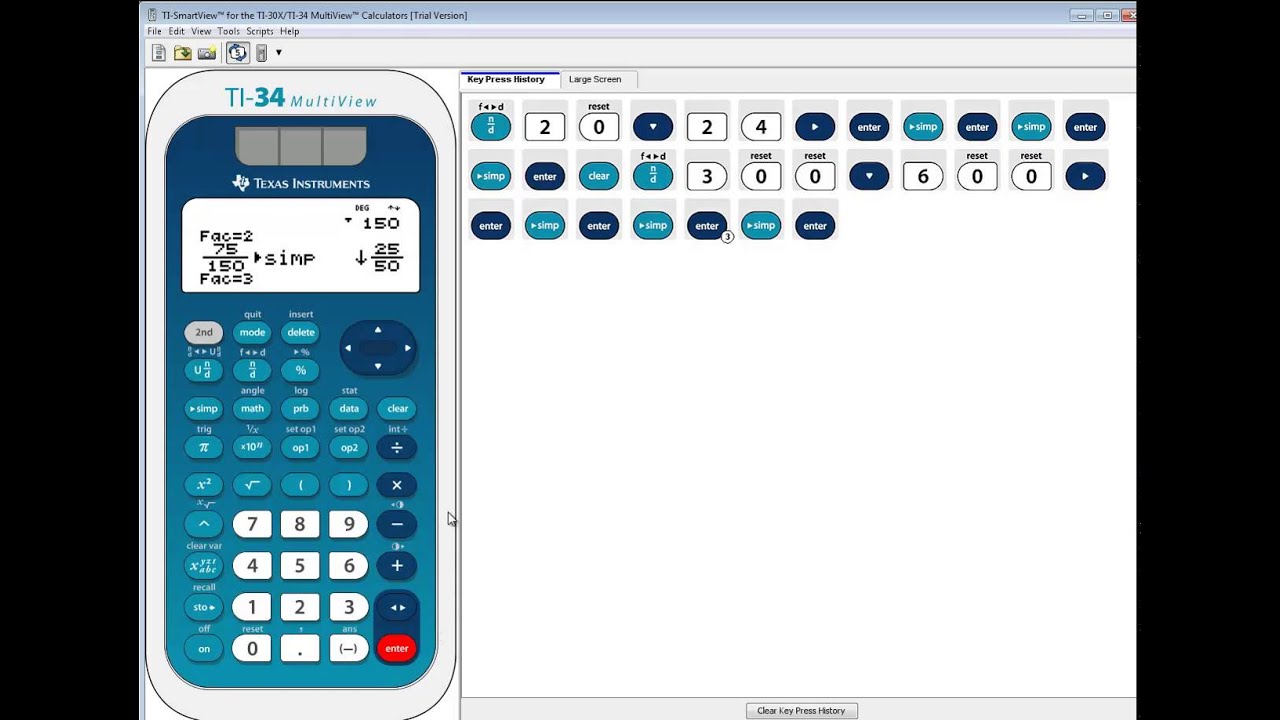 calculators ti 34 multiview simplifying a fraction youtube 34 as a fraction in simplest form