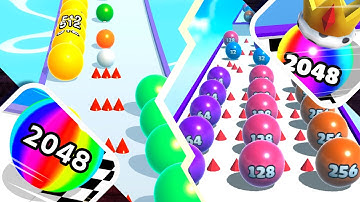 Ball Run 2048 vs Ball Merge 2048 - All Levels Gameplay Android iOS Walkthrough NEW UPDATE 4K Ep 49