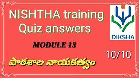 Nishtha training module 13 quiz answers in telugu#nishtha training#telugumidium#diksha app #module13