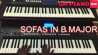 B MAJOR scales for beginners. Piano Afrik tutorials on the Sofas and chords in the key of  B. screenshot 3