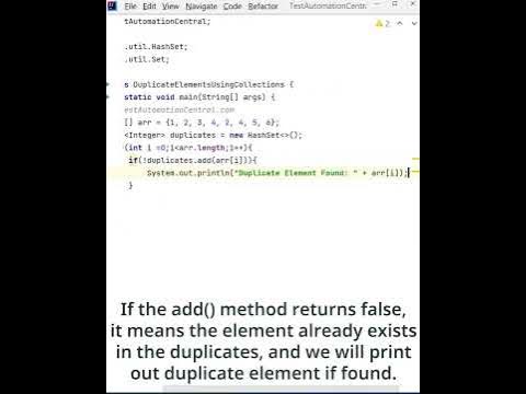 How to Find Duplicate Elements in an Array using Java Collections - # ...