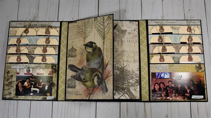 Tri Fold Tim Holtz Wallflower Mini Album with photos
