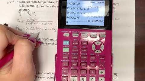 Colligative Properties: Vapor Pressure & Mass of NaCl