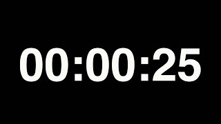 25-second Countdown Timer with Alarm | Red & White Flashing Final 30 Seconds | Boost Your Focus!