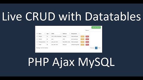 Live CRUD Operations in jQuery Datatables with Ajax, PHP & MySQL