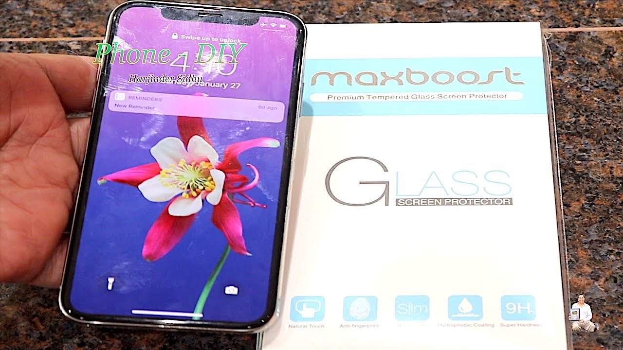 How to Put Tempered Glass Screen Protector on iPhone Xs YouTube