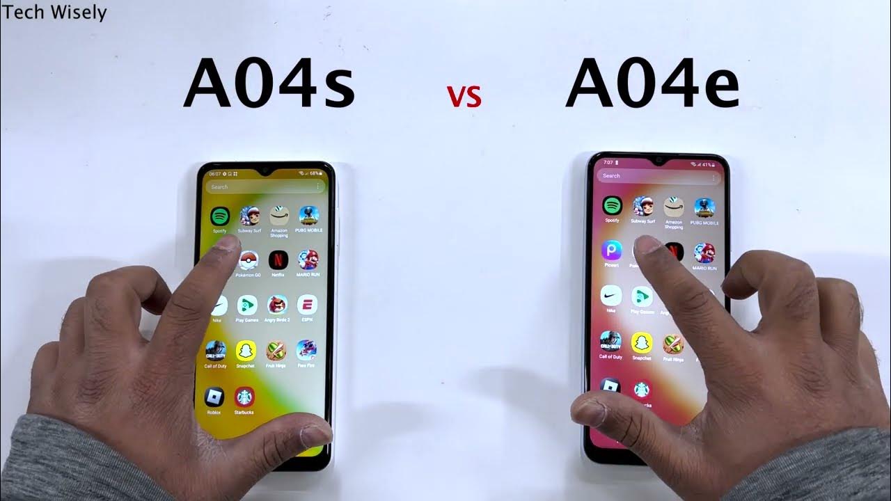 SAMSUNG A04s vs A04e - Speed Test - YouTube