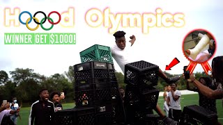 CROSS THE CRATE CHALLENGE AND WIN $1,000! HOOD OLYMPICS *Hilarious*