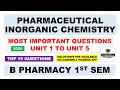 Pharmaceutical Inorganic Chemistry 1st Semester Important Questions | Carewell Pharma