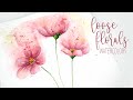 How to paint LOOSE WATERCOLOR wild FLOWERS - step by step tutorial + FREE sketch