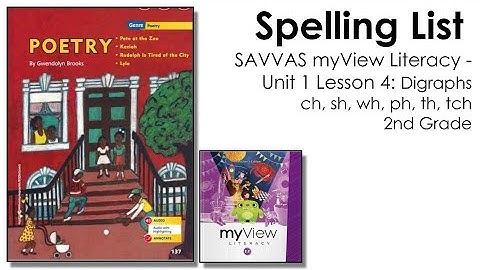 SAVVAS MyView Literacy Unit 1 Lesson 4 Spelling - 2nd Grade