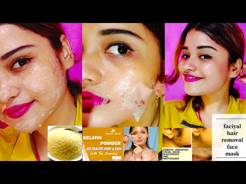 gelatin hair removal face mask|remove blackhead,whitehead,at home in just 15min|DIY peel of facemask