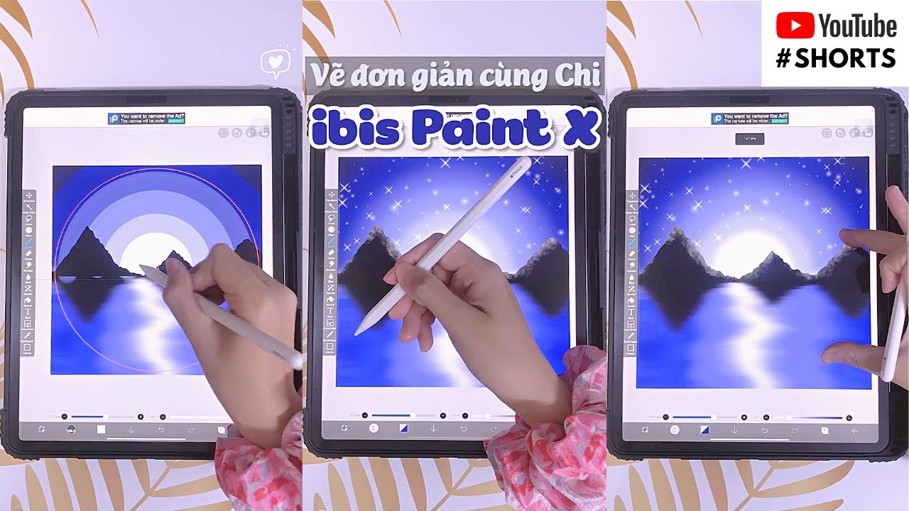 🎨Vẽ bầu trời đêm đơn giản cùng Chi trong ibis Paint X 🌌 Draw with me -  night starry sky - LVMaiChi - YouTube