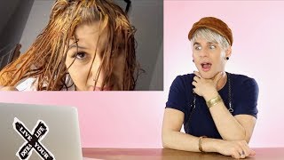 HAIRDRESSER REACTS TO BOX DYE BLEACH FAIL! |bradmondo