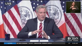 Mayor De Blasio Discusses Illegal Fireworks