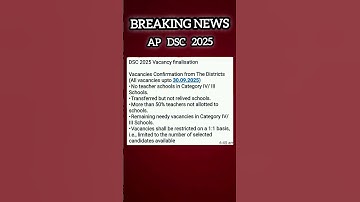 Breaking News for AP DSC 2025 #creativeworks #apdsc #shorts
