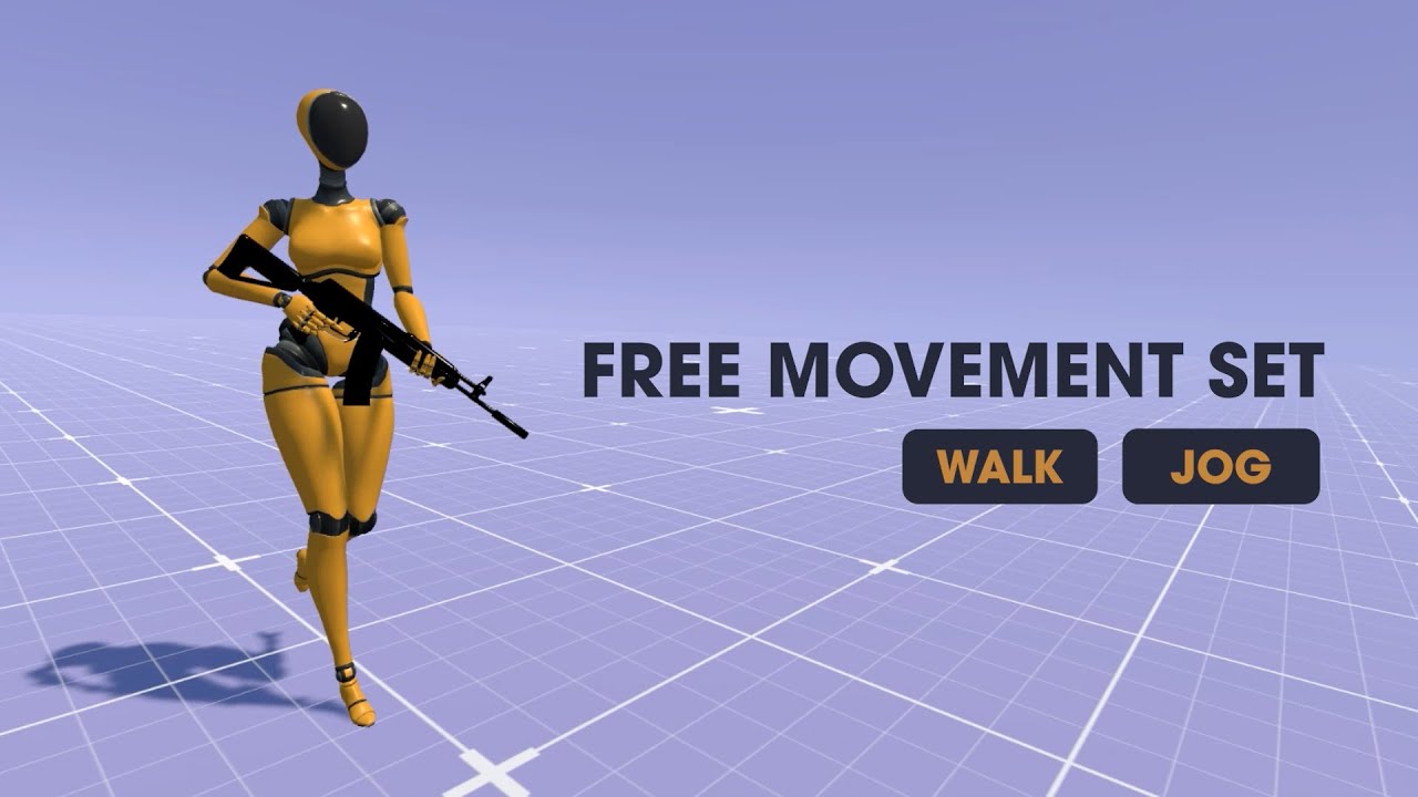 Female Rifle Animset - Walk&Jog, video preview 2
