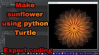 Famous make sunflower using python Turtle || make sunflower for begineers 2023 || @expertcoding3624 Profile