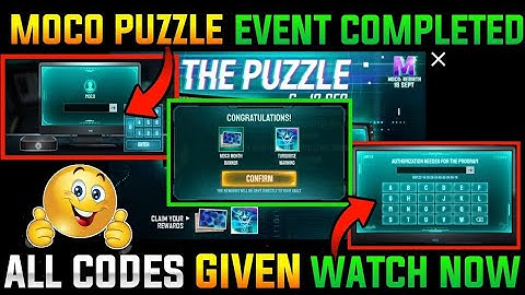 how To Complete Moco Puzzle Event Free Fire| How To Find Code Moco Puzzle Event| Free Fire New Event