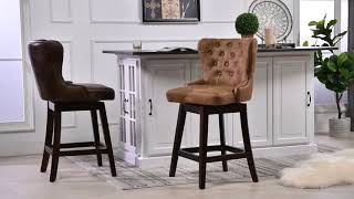 Jennifer Taylor Home Holmes Tufted High-Back 360 Swivel Bar Stool, 81130